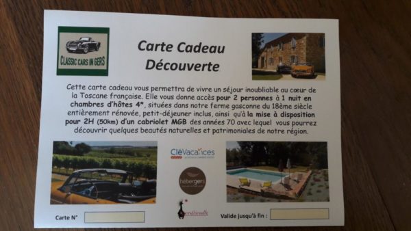 Classic Cars in Gers carte cadeau