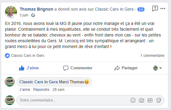 Facebook reviews Classic Cars in Gers 1